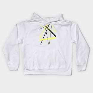 Criss Crossed Lemon Yellow and Black Stripes Kids Hoodie